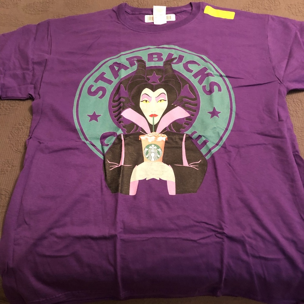 Disney parody tee with Maleficent & Starbucks!